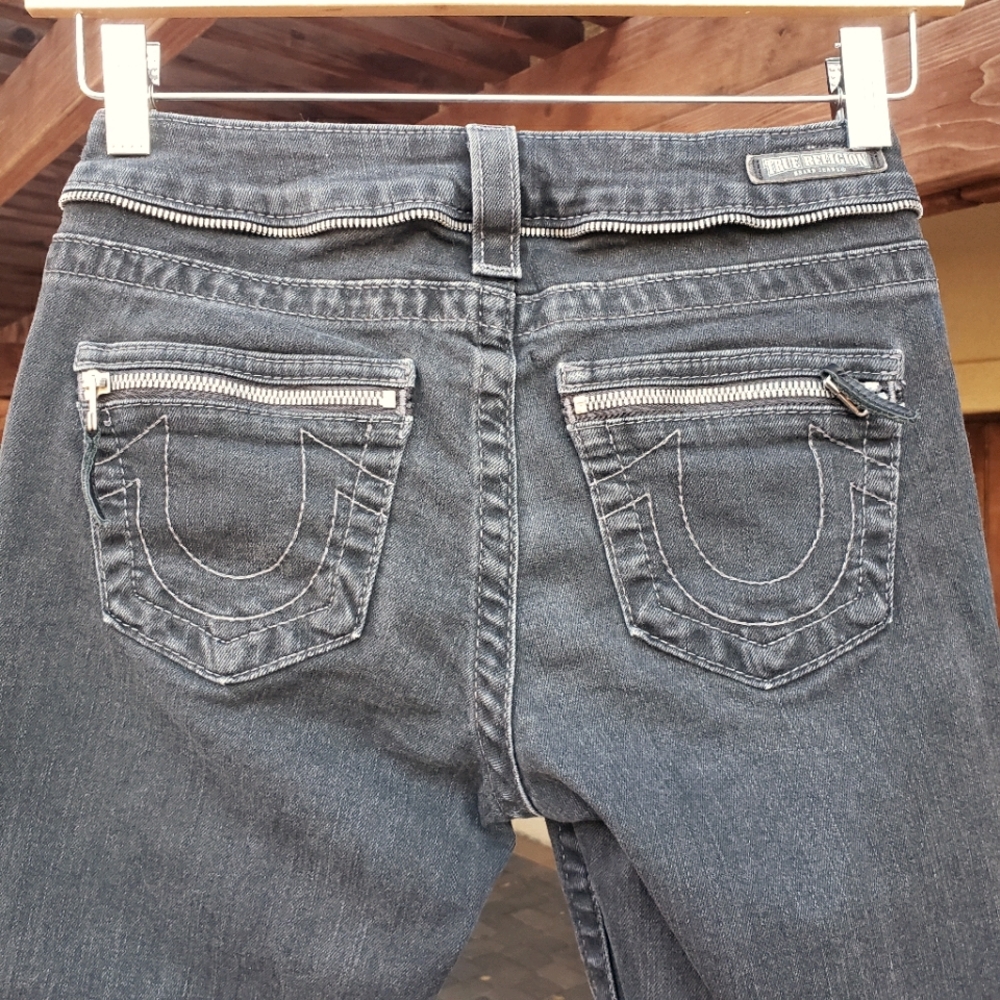 True Religion Halle black zip denim skinny jeans